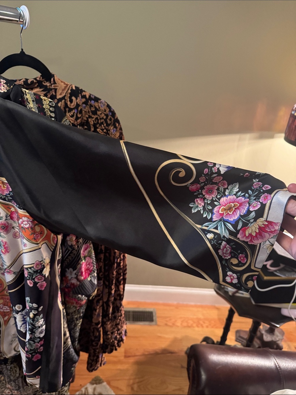 NWT $240 JOHNNY WAS FLORAL, BAROQUE KIMONO SLEEVE BLOUSE Sz XL - Picture 8 of 11